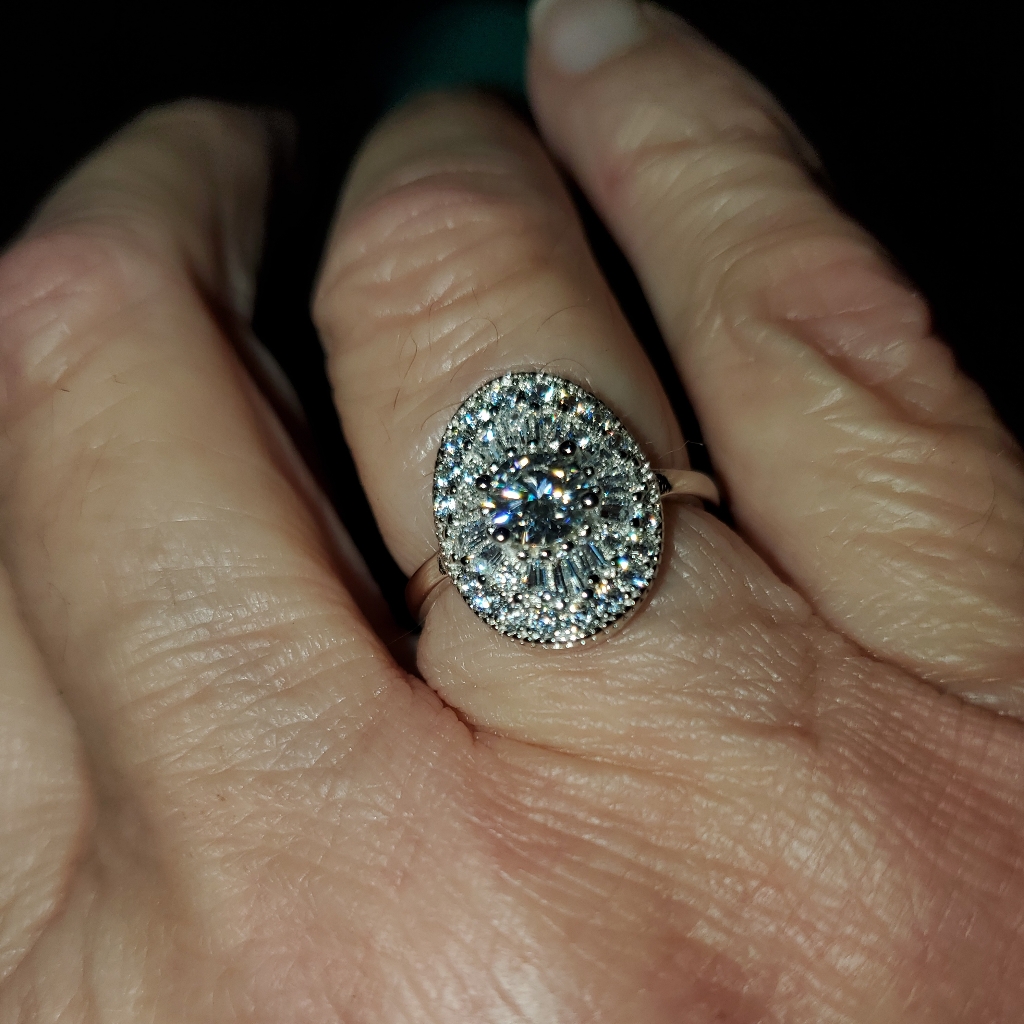 Moissanite Sterling Silver Size 6 Ring Nwt